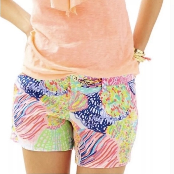 Lilly Pulitzer The Callahan Roar of the Sea Cotton Shorts Size 2 - Picture 1 of 5